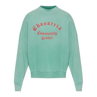 Willy Chavarria Sweatshirts, male, Green, Size: L Community Center Sweatshirt