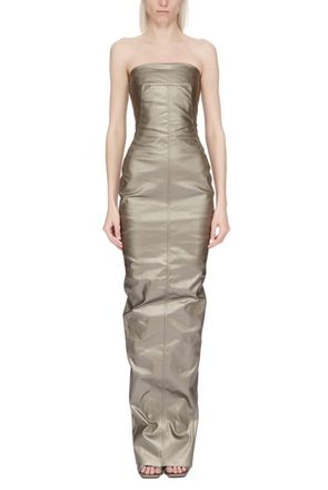 Rick Owens Bustier Gown In Grey