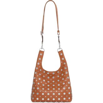 Rebecca Minkoff Ayla Stud Faux Leather Shopper Bag in Caramello at Nordstrom