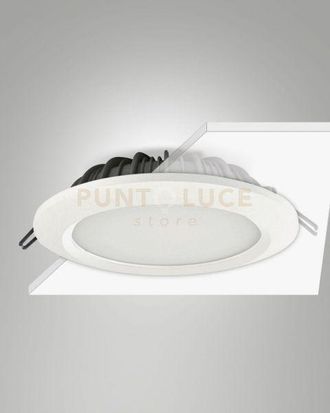 Fabas Luce Peggy Faretto Da Incasso 20w 4000k 2780lm Bianca Ip44 D.20,8cm