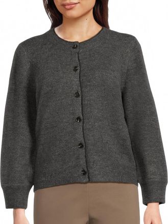 Michael Stars Parsons Crew Cardigan In Charcoal