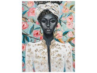 Schubiger M&ouml;bel Bild Schwarze Sch&ouml;nheit Von Blumen Umringt