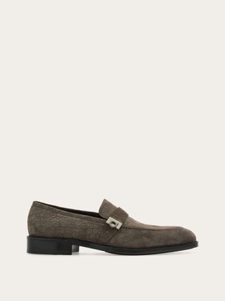 Ferragamo Men Loafer with Hug buckle Grey Size 10.5