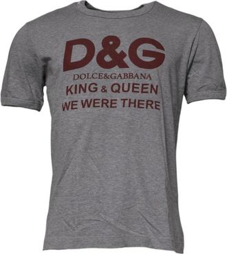Dolce & Gabbana Logo Print Grafische Tee - Heren - T-shirts - Grijs - S - Katoen - Tops
