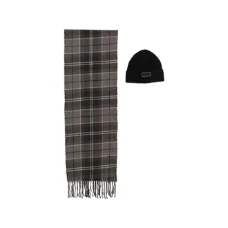 Barbour Sweeper Tartan-pattern Scarf And Beanie Hat Set