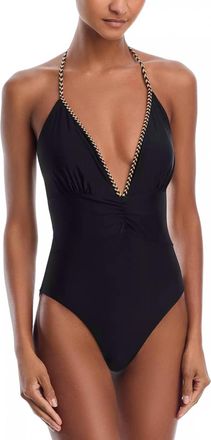 Ramy Brook Madison Plunging Neck Swimsuit In Black
