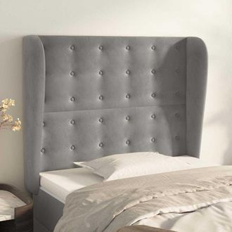 vidaXL Vidaxl Cabecero Con Orejas De Terciopelo Gris Claro 93x23x118/128 Cm