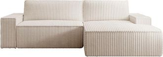 VENTE-UNIQUE.COM Sof&aacute; rinconera terciopelo beige