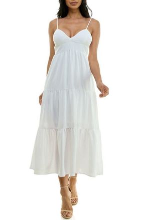 Speechless Back Cutout Midi Dress in White Jm at Nordstrom, Size X-Small