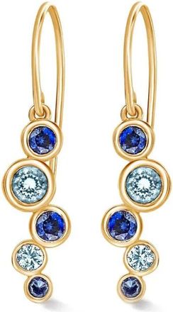 Dower & Hall Orecchini Cascade in oro giallo 18kt con acquamarina