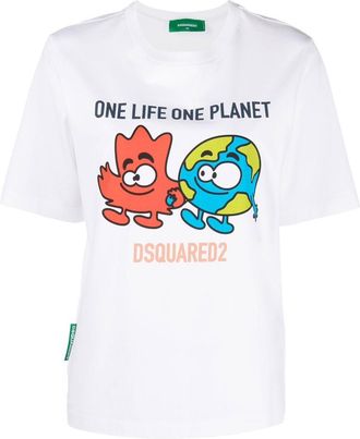 Dsquared2 One Life Buddies-print T-shirt - women - Cotton - M - White