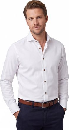 John Miller effen wit overhemd cutaway lange mouw