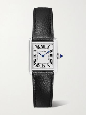 Cartier Orologio 29,5 Mm In Acciaio Inossidabile Con Cinturino In Pelle Tank Must De Cartier - Argento
