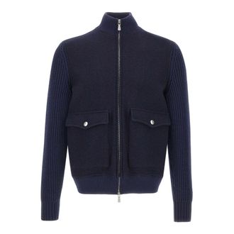 Eleventy Heren, Jassen, Blauw, Maat: XL Wol