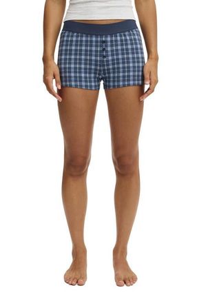 Cotton On Womens Dreamy Soft Boyshort in Steely Blue Heather Check at Nordstrom, Size X-Large