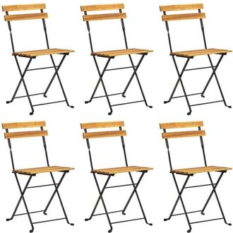 vidaXL Vidaxl - Sillas De Jard&iacute;n Plegables 6 Uds Madera Maciza Acacia Y Acero