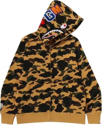 A Bathing Ape Camo Shark Full Zip Hoodie Yellow 1M30115007-YELLOW