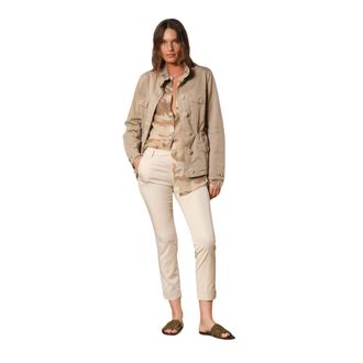 Mason's Light Jackets, female, Beige, 2XS, Studded Field Jacket for Women
