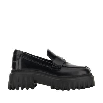 Hogan Black Platform Leather Loafers