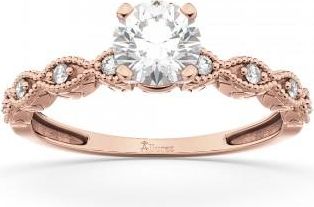 Allurez Petite Marquise Diamond Engagement Ring 18k Rose Gold (0.10ct)