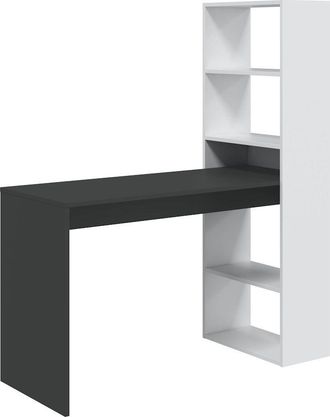 For&eacute;s Duplo Mesa Y Estanteria Antracita Y Blanco