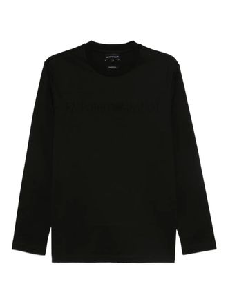 Emporio Armani long-sleeve cotton T-shirt - men - Cotton - S - Black