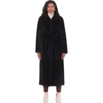 Gorski Reversible Genuine Shearling Long Coat in Black/black at Nordstrom, Size Large