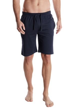 Tom Tailor Bermudas TOM TAILOR Cansas, Herren, Gr. 48S, N-Gr, blau (blau, dunkel, uni), Single Jersey, Obermaterial: 100% Baumwolle, unifarben, Basic knielang, H