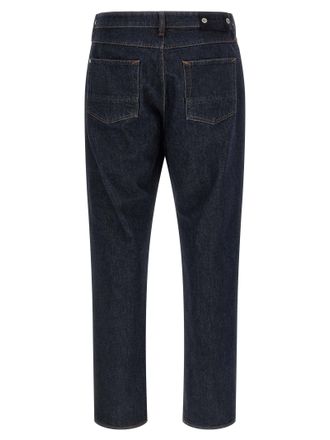 Stone Island Cotton Straight-Leg Jeans - Blue