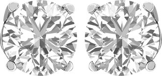 Diamond2Deal 14k White Gold 2.50Ct Round Lab Grown Diamond Solitaire Stud Earrings