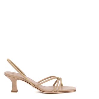 3Juin 3Juin, Schoenen, Dames, Beige, 40 EU, Leer, Beige Sandalen met Buisvormige Banden