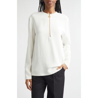 Stella McCartney Iconic Zip Detail Top in White at Nordstrom, Size 10 Us