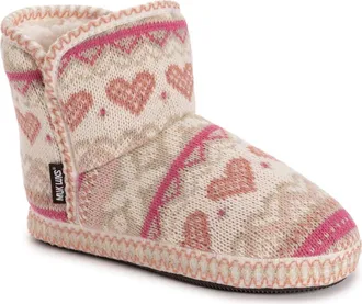 Muk Luks Leigh Bootie Slipper in Light Pink at Nordstrom, Size Medium