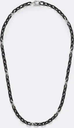 David Yurman DY Madison titanium and sterling silver chain necklace