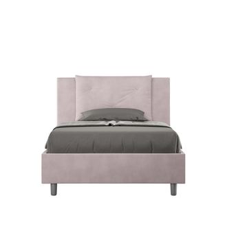 Itamoby Letto Singolo Rivestito In Microfibra - Appia - Tipologia Letto: Con Rete E Contenitore - Colore: Glicine - Dimensione Rete: 100x210