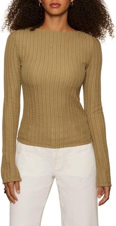 Sanctuary Boat Neck Rib Top in Covert Green at Nordstrom, Size Xx-Small