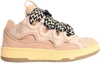 Lanvin Curb Pink Leather Blend Sneakers