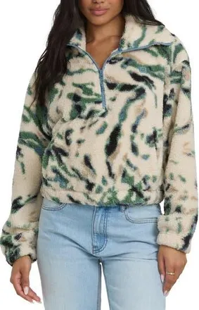 Billabong Barra High Pile Fleece Half Zip Pullover in Whitecap at Nordstrom Rack, Size X-Large