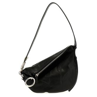 Burberry Black Leather Knight Small Shoulder Bag