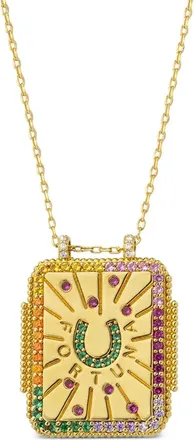 Mya Bay Chance Boheme horseshoe-detail square-pendant necklaces - Gold