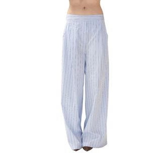 Erika Cavallini Semi Couture Dames, Broeken, Blauw, Maat: L Katoen