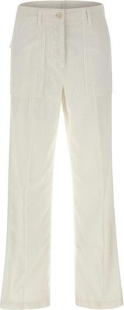 Aspesi Corduroy Trousers - female - Aspesi - Straight Trousers - White - 2XS - Trousers