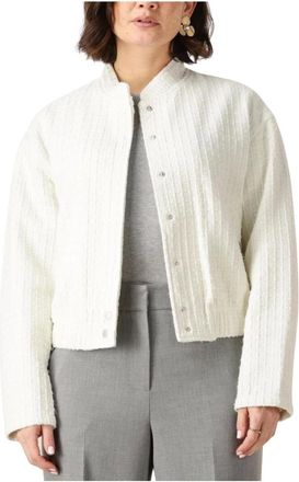 Minus Jassen, Dames, Wit, L, Witte Bomberjack met Wafelpatroon