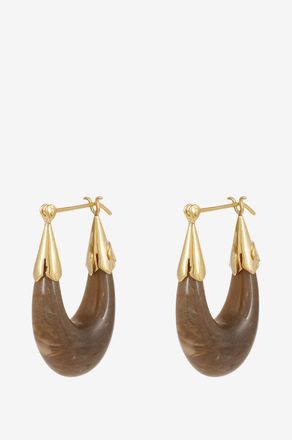 Gas Bijoux Creolen aus Acetat und goldenem Metall Ecume Small