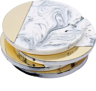Classic Touch Set of 4 Marble Shaded Wine Coasters