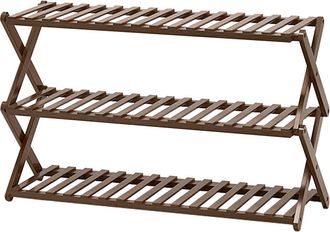 OEM Zapatero Plegable De Bamb&uacute; Resistente, Autoportante Y F&aacute;cil De Montar. Organizador De Zapatos Robusto De 3 Niveles, Ideal Para Recibidores, Pasillos, 