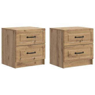vidaXL Armario De Noche 2 Pcs Roble Artesanal 43 X 34,5 X 44,5 Cm Vidaxl