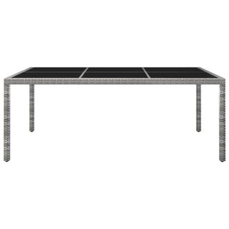 Berkfield Home Outdoor Dining Table Grey 200x150x74 cm Poly Rattan | Size: 200 x 150 x 74 cm