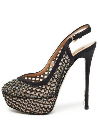 Valentino Garavani 140mm rhinestone-embellished slingback pumps - Black