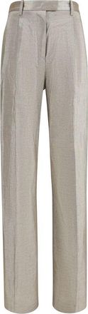 Forte_Forte Silver Polyester Casual Womens Pants